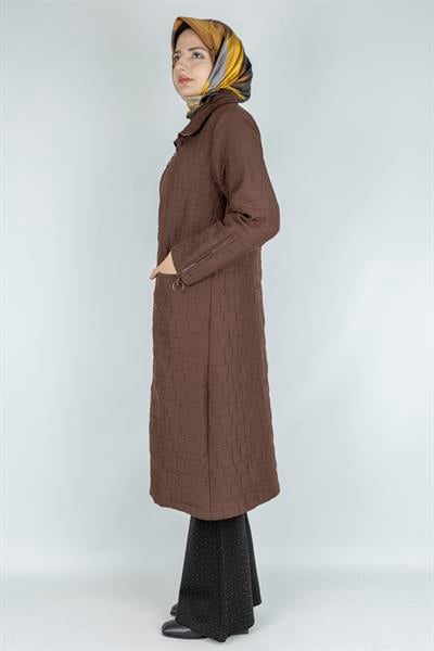 Ottoman Büyük Beden Kapitone Kap Kahve OTW5178-1