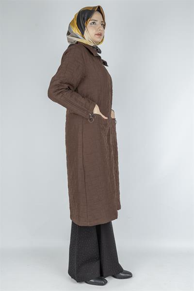 Ottoman Büyük Beden Kapitone Kap Kahve OTW5178