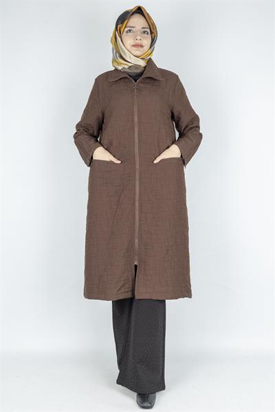 Ottoman Büyük Beden Kapitone Kap Kahve OTW5178