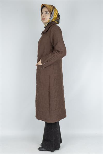 Ottoman Büyük Beden Kapitone Kap Kahve OTW5178