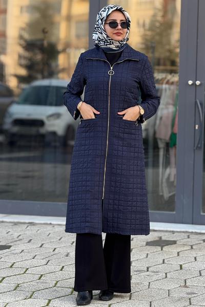 Ottoman Büyük Beden Kapitone Kap Lacivert OTW5178