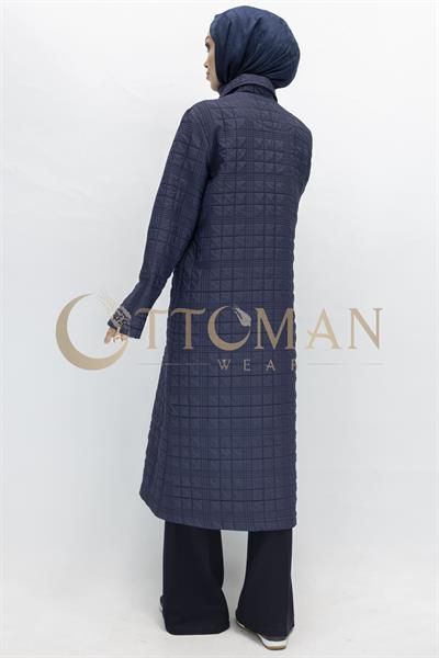 Ottoman Büyük Beden Kapitone Kap Lacivert OTW5178