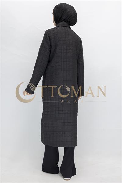 Ottoman Büyük Beden Kapitone Kap Siyah OTW5178