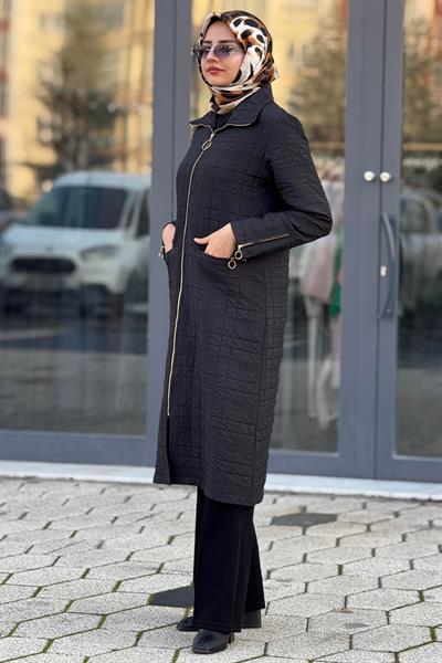 Ottoman Büyük Beden Kapitone Kap Siyah OTW5178