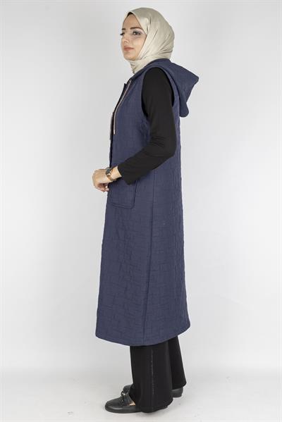 Ottoman Büyük Beden Kapitone Yelek Lacivert OTW4032