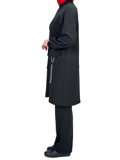 Ottoman Büyük Beden Pantolonlu Takım Siyah OTW2100