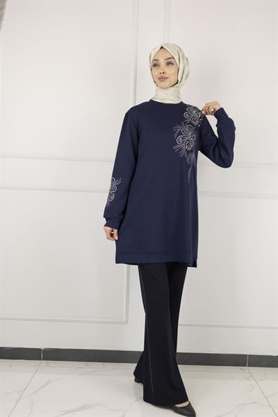 Ottoman Büyük Beden Tunik Lacivert OTW2126