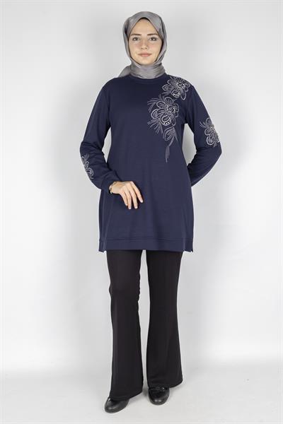 Ottoman Büyük Beden Tunik Lacivert OTW2126