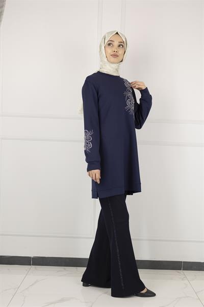 Ottoman Büyük Beden Tunik Lacivert OTW2126