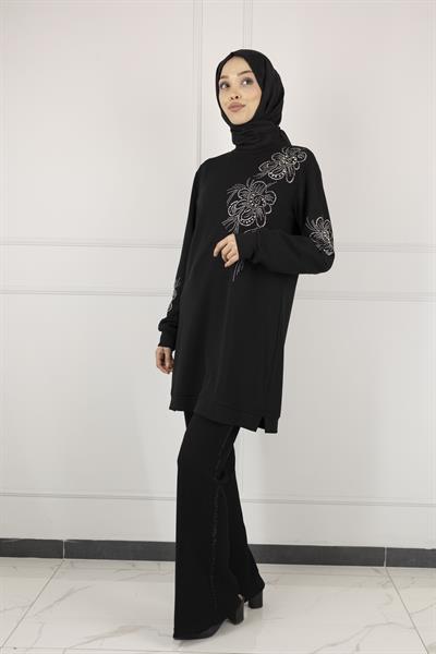 Ottoman Büyük Beden Tunik Siyah OTW2126