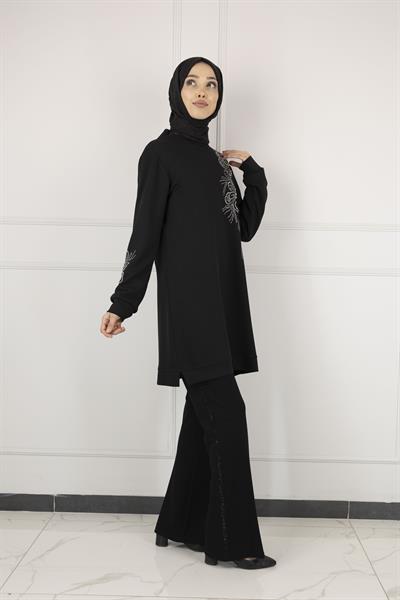 Ottoman Büyük Beden Tunik Siyah OTW2126