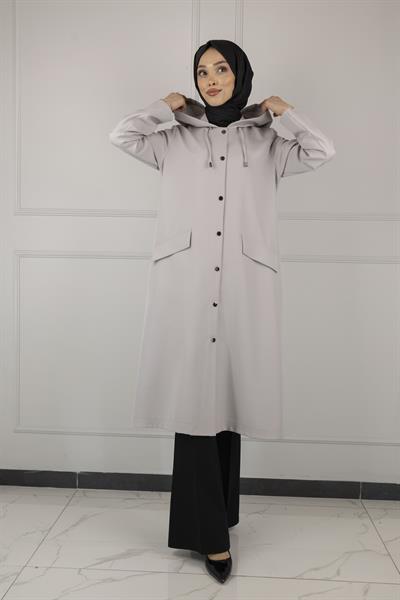 OTTOMAN Kapüşonlu Spor Kap Gri OTW5179