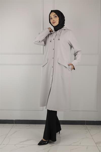 OTTOMAN Kapüşonlu Spor Kap Gri OTW5179