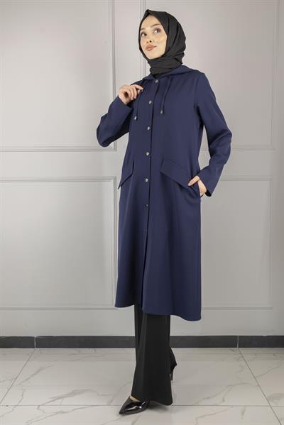 OTTOMAN Kapüşonlu Spor Kap Lacivert OTW5179