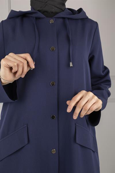 OTTOMAN Kapüşonlu Spor Kap Lacivert OTW5179