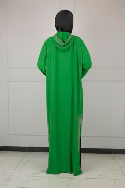 OTTOMAN TAŞLI DUBAİ FERACE Yeşil OTW6112