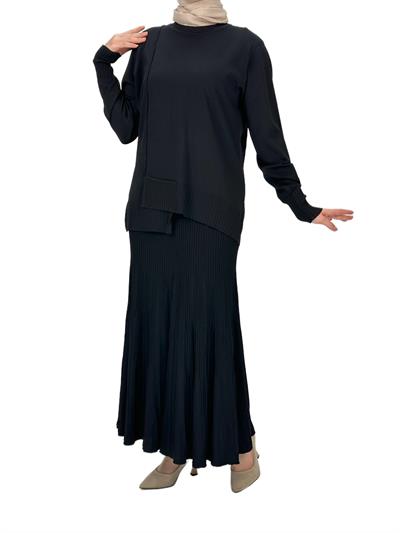 OTW136 Merserize Triko Etekli Takım Siyah