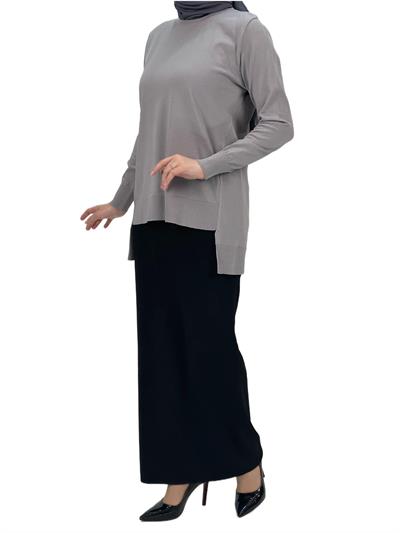 OTW1666 Merserize Triko Bluz Gri
