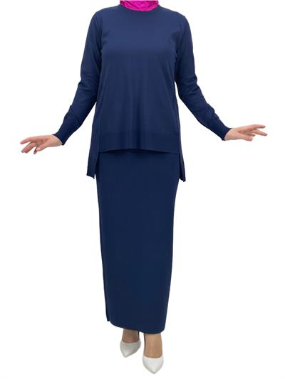 OTW1666 Merserize Triko Bluz Lacivert
