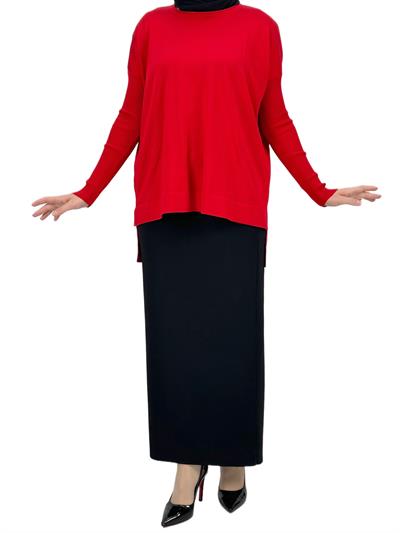 OTW1929 Merserize Triko Bluz Kırmızı