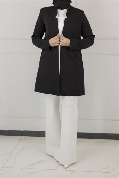 OTW5180 OTTOMAN ASTARSIZ BLAZER CEKET Siyah