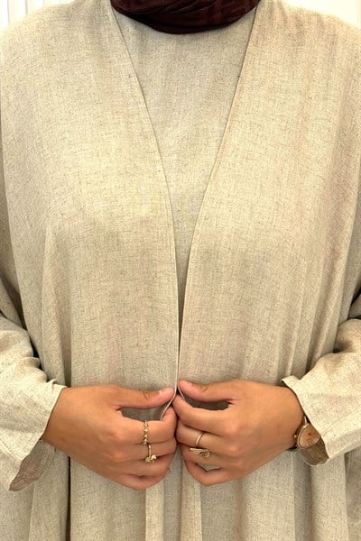 Oversize Tesettür Abaya Takım Taş OTW9835