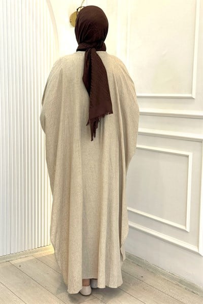 Oversize Tesettür Abaya Takım Taş OTW9835