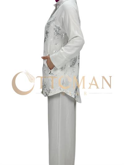 Pantolonlu Takım Ekru OTW8397