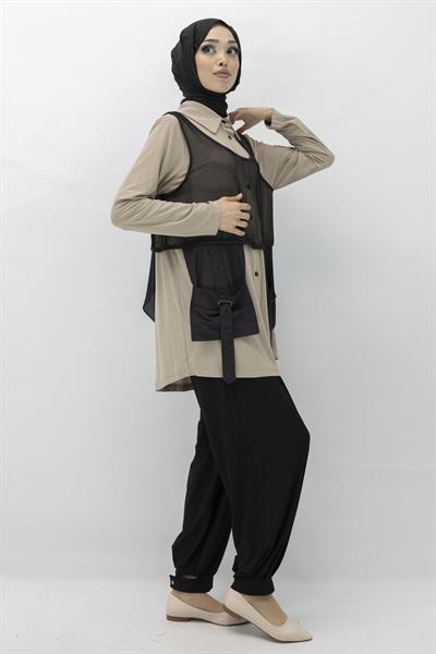 Pantolonlu Takım Vizon OTW42857