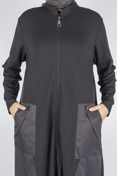 Paraşüt Detaylı Fermuarlı Oysho Kap Siyah OTW316