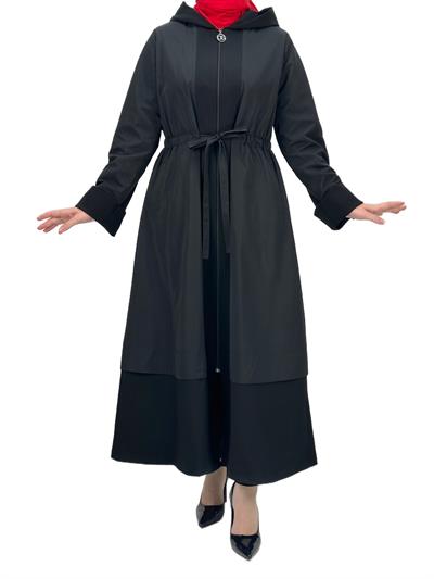 Paraşüt Kumaş Detaylı Kap Siyah OTW1401