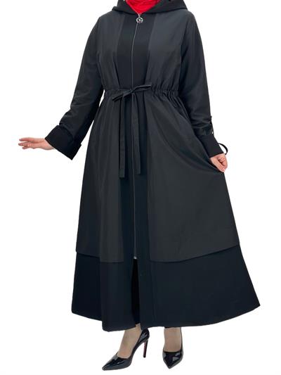 Paraşüt Kumaş Detaylı Kap Siyah OTW1401