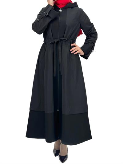 Paraşüt Kumaş Detaylı Kap Siyah OTW1401