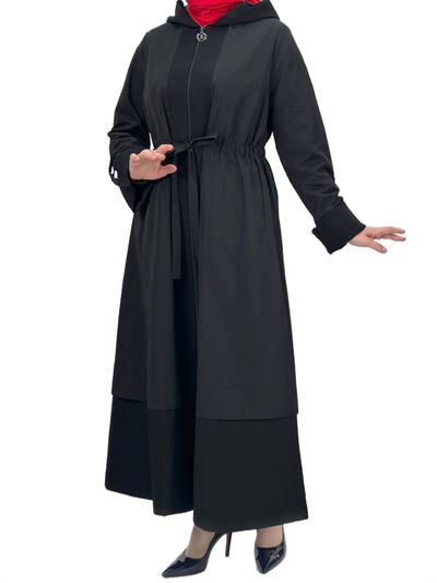 Paraşüt Kumaş Detaylı Kap Siyah OTW1401