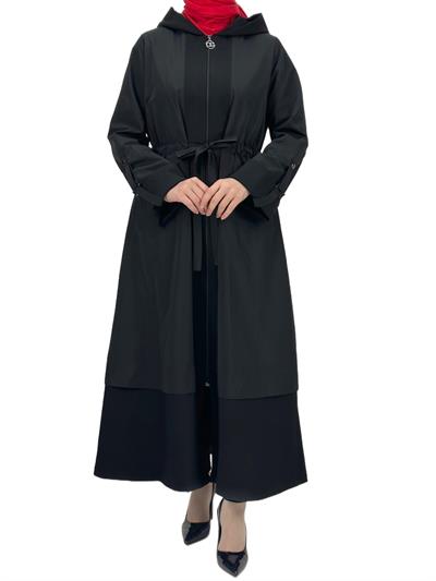 Paraşüt Kumaş Detaylı Kap Siyah OTW1401