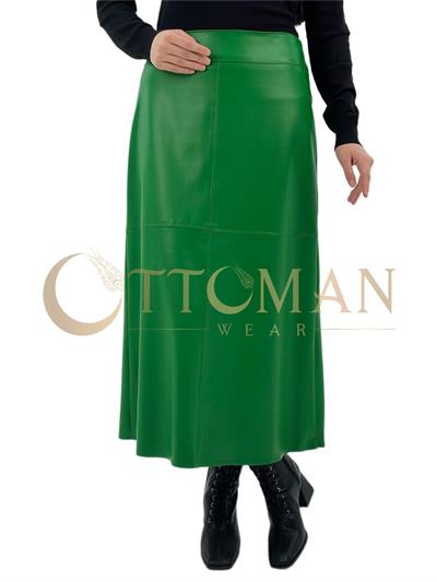 Parçalı Deri Etek Benetton OTW5268