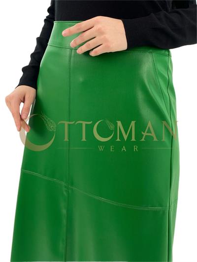 Parçalı Deri Etek Benetton OTW5268