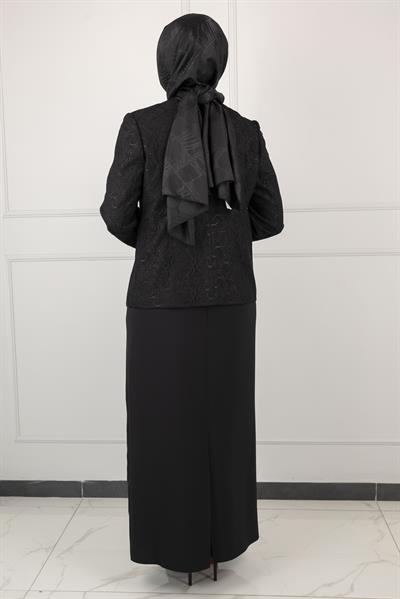 PAYET CEKETLİ  ETEKLİ ABİYE TAKIM Siyah OTW590