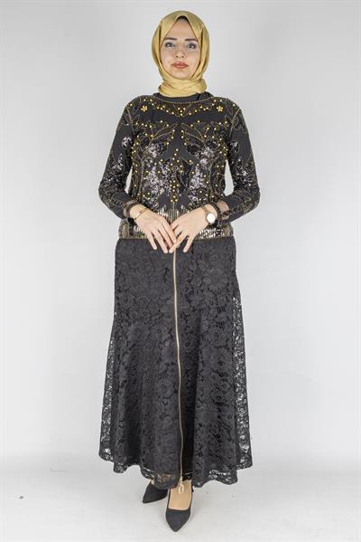 Payet ve Boncuk İşlemeli İthal Bluz Gold OTW615