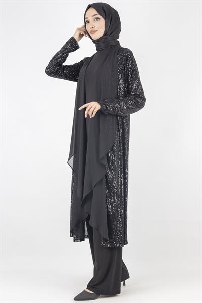 Pul Payetli Takım Siyah OTW5206