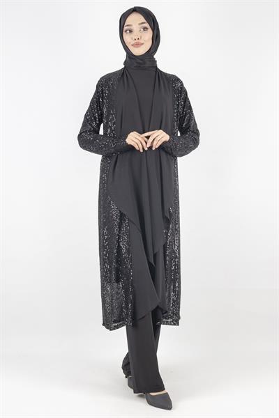 Pul Payetli Takım Siyah OTW5206