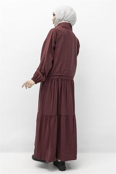 Qupra Spor Ceketli Elbise Bordo OTW2449
