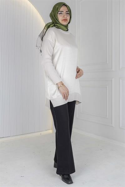 Rayon Kol İpek Qupra Tunik Bej OTW287