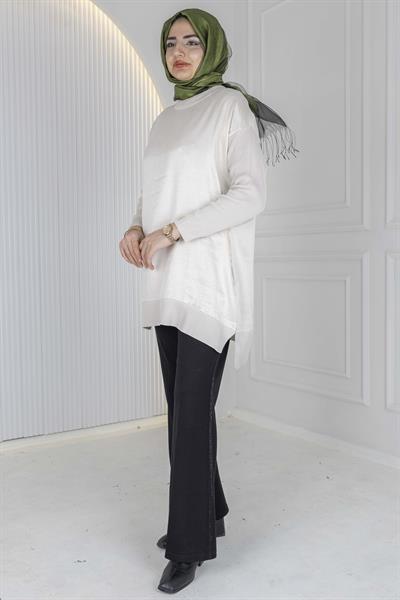 Rayon Kol İpek Qupra Tunik Bej OTW287