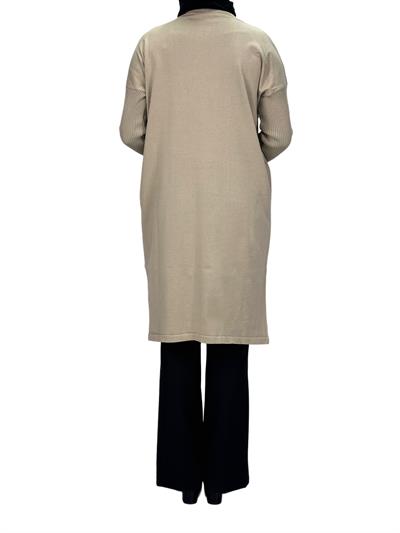 Rayon Kollu Merserize Triko Tunik Bej OTW118