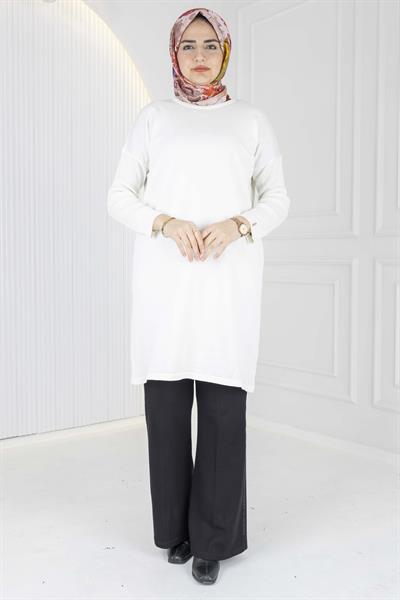 Rayon Kollu Merserize Triko Tunik Ekru OTW118