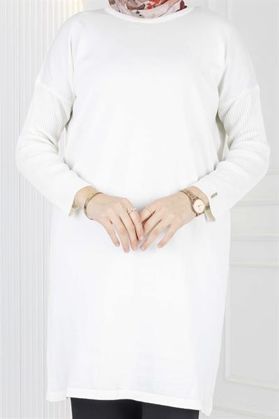 Rayon Kollu Merserize Triko Tunik Ekru OTW118