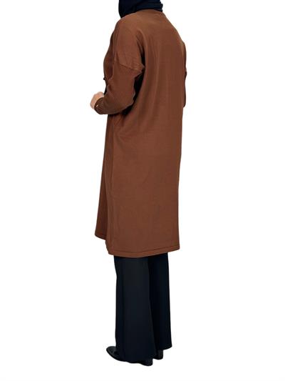 Rayon Kollu Merserize Triko Tunik Kahve OTW118