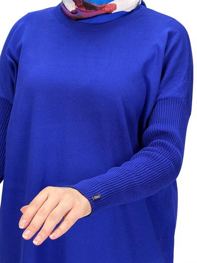 Rayon Kollu Merserize Triko Tunik Saks OTW118