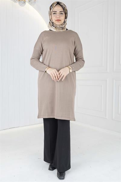 Rayon Kollu Merserize Triko Tunik Vizon OTW118